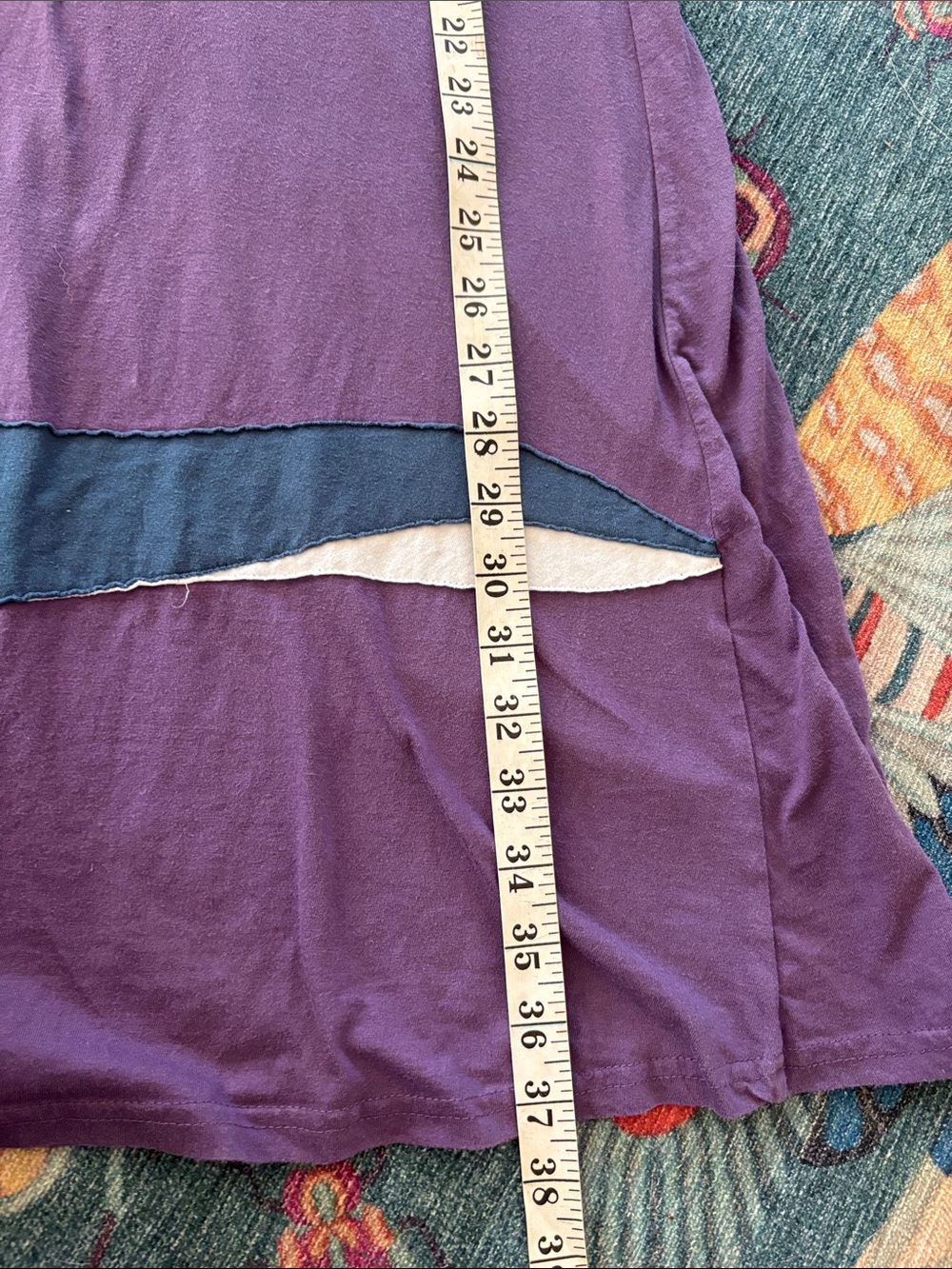 Vintage Synergy Organic appliqué cotton dress ocean 🌊 waves L runs small - Picture 5 of 8